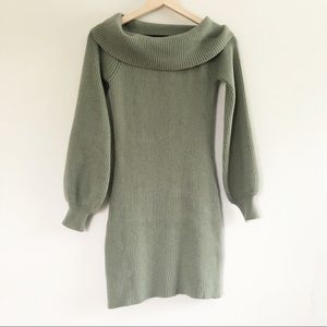 Le Lis Off Shoulder Sweater Fitted Sweater Dress